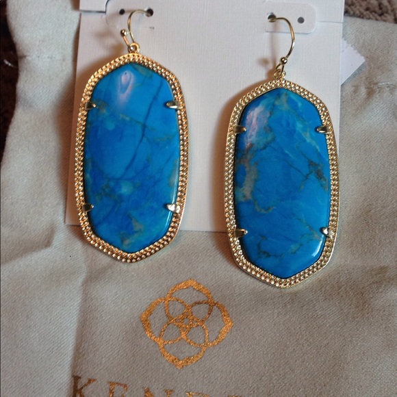 Kendra Scott Jewelry - Kendra Scott large Danyel earrings turquoise/gold